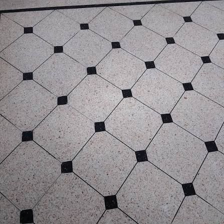Motif décoratif en mosaïque et granito