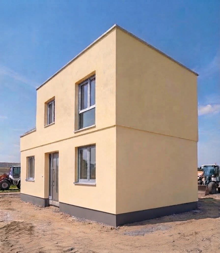 Finition uniforme de parging sur une façade